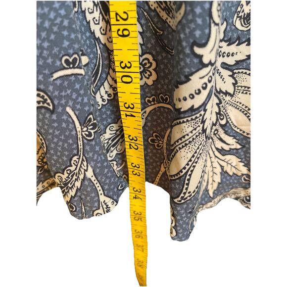 H&M Women's Size Medium Dusty Blue Paisley Long Sleeve Collared Midi Dress NWT - Picture 6 of 8